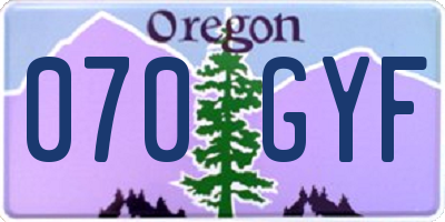 OR license plate 070GYF