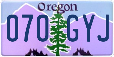 OR license plate 070GYJ