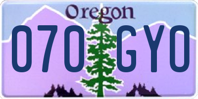 OR license plate 070GYO