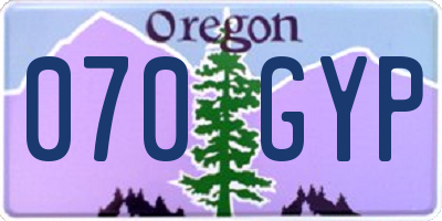 OR license plate 070GYP