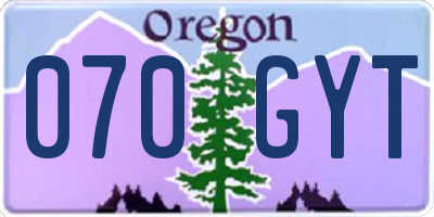 OR license plate 070GYT
