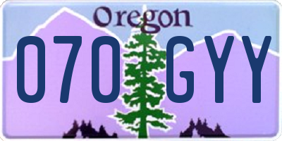 OR license plate 070GYY