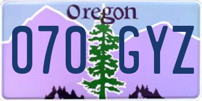 OR license plate 070GYZ