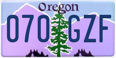 OR license plate 070GZF
