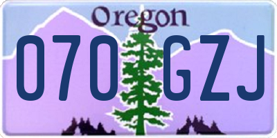 OR license plate 070GZJ