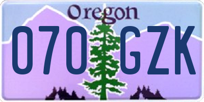 OR license plate 070GZK