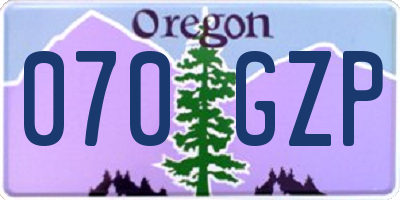 OR license plate 070GZP
