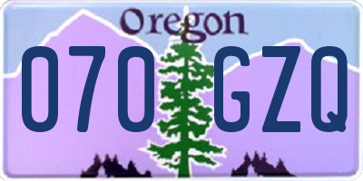 OR license plate 070GZQ
