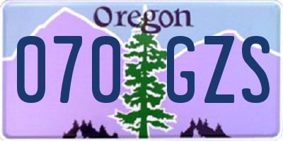 OR license plate 070GZS