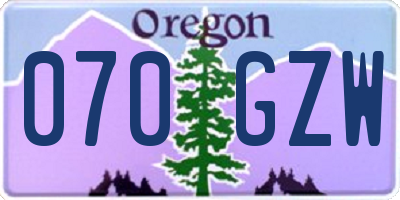 OR license plate 070GZW