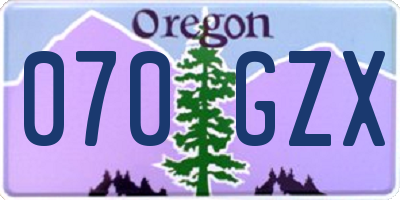 OR license plate 070GZX