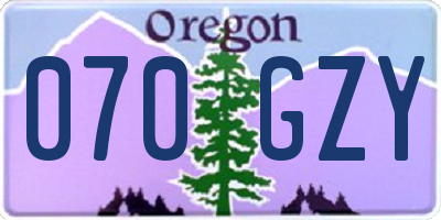 OR license plate 070GZY