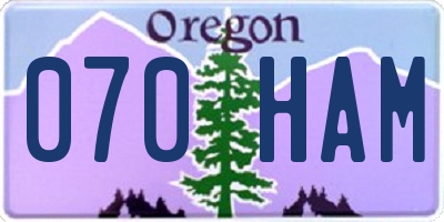 OR license plate 070HAM