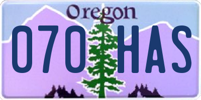 OR license plate 070HAS