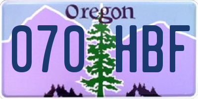 OR license plate 070HBF