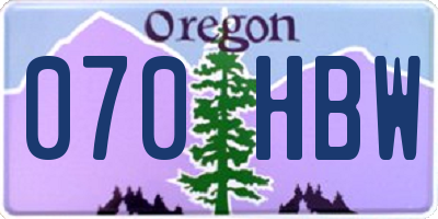 OR license plate 070HBW