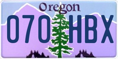 OR license plate 070HBX