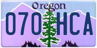 OR license plate 070HCA