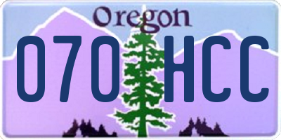 OR license plate 070HCC