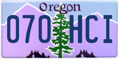 OR license plate 070HCI