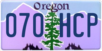 OR license plate 070HCP