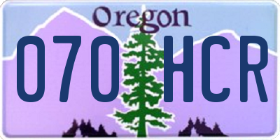 OR license plate 070HCR
