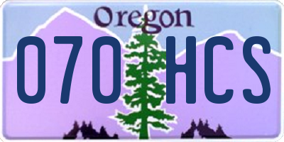 OR license plate 070HCS