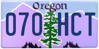 OR license plate 070HCT