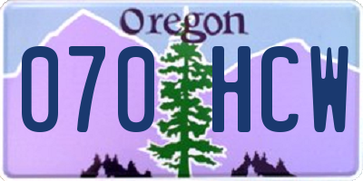 OR license plate 070HCW