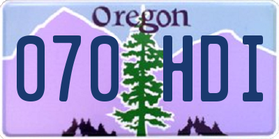 OR license plate 070HDI