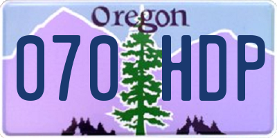 OR license plate 070HDP