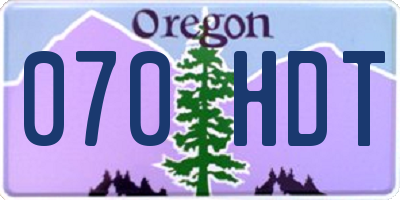 OR license plate 070HDT