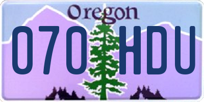 OR license plate 070HDU