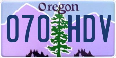 OR license plate 070HDV