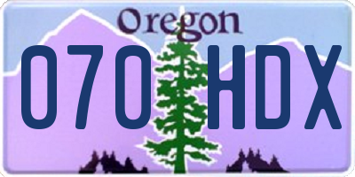 OR license plate 070HDX