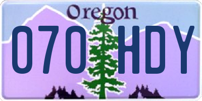 OR license plate 070HDY