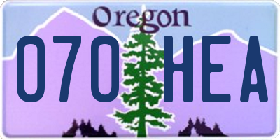 OR license plate 070HEA