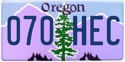 OR license plate 070HEC