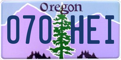 OR license plate 070HEI