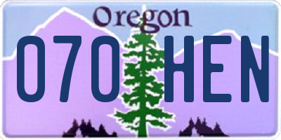 OR license plate 070HEN