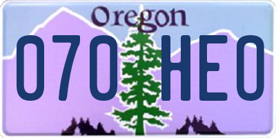OR license plate 070HEO