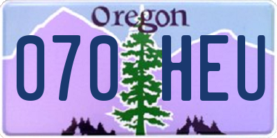 OR license plate 070HEU