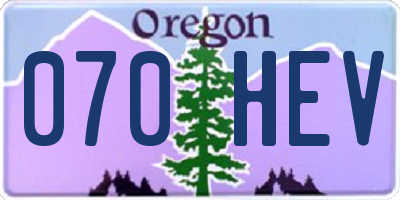 OR license plate 070HEV