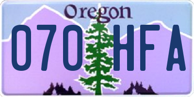 OR license plate 070HFA