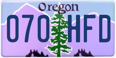 OR license plate 070HFD