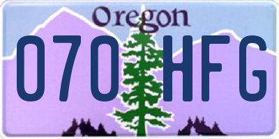 OR license plate 070HFG