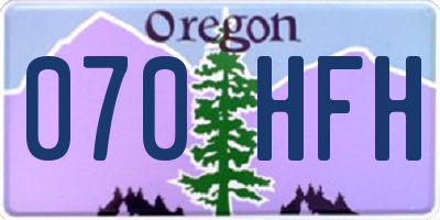 OR license plate 070HFH