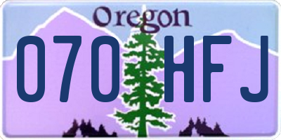 OR license plate 070HFJ