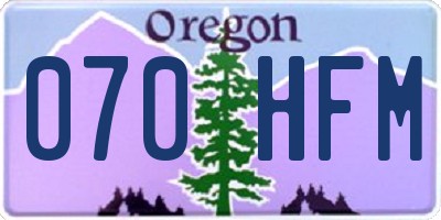 OR license plate 070HFM