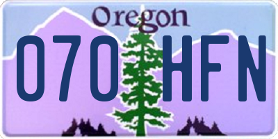 OR license plate 070HFN